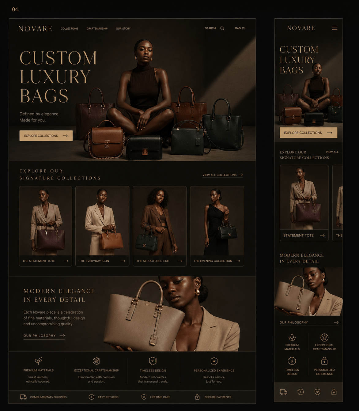 Minimal elegant ecommerce interface highlighting product beauty